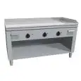 CUISINIÈRE  TEPPANYAKI ÉLECTRIQUE 3 ZONES DE CUISSON  - MOD. VGO3120G -  Construite exclusivement sur mesure - Compartiment ouvert - Plaque de cuisson en chrome dure poli -Dosseret sur 4 côtés - Puissance électrique kW   16,2 (3x5,4 kW) - Voltage 400V tri