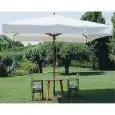 PARASOL TÉLESCOPIQUE - MOD. PALLADIO TÉLESCOPIC 4X4 - CADRE BOIS IROKO - DIMENSIONS cm L 400 x P 400 x 410 H