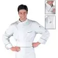 CHEF VESTE BILBAO - MOD. 059321 - 100% COTON - FILET DE VENTILATION AXILLAIRE - COULEUR BLANCHE AVEC BORDS NOIRS