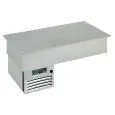 CUVE D'EXPOSITION EMPOTRABLE AVEC PLAN RÉRÉFRIGÉRÉ - MOD. ARMONIA BRINA - Temp. °C -1/0 - VOLTAGE MONOPHASÉ V 230/1/50 Hz - RÉFRIGÉRATION STATIQUE - GAZ RÉFRIGÉRANT R290 - DÉGIVRAGE MANUEL