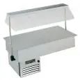 CUVE D'EXPOSITION EMPOTRABLE AVEC PLAN RÉRÉFRIGÉRÉ - MOD. SINFONIA BRINA - Temp. °C -1/0 - COUPOLE  AVEC SYSTÈME DE LEVAGE ÉLECTRIQUE - VOLTAGE MONOPHASÉ V 230/1/50 Hz - RÉFRIGÉRATION STATIQUE - GAZ RÉFRIGÉRANT R290 - DÉGIVRAGE MANUEL