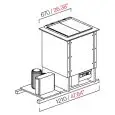 CUVE CYLINDRIQUE À GLACE CUVE CYLINDRIQUES À GLACE POZZETTIENCASTRABLE POUR GLACE ET GRANITÉ AVEC STOCKAGE - MOD. PANORAMA4RIS - AD 1 Température -SEMI OUVRÉ,IL NÉCESSITE DE PANNEAUX-  RÉFRIGÉRATION VENTILÉE  - ALIMENTATION V 230/50Hz MONOPHASÉ  - N. 4 CU