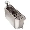 Caréné cuiseur vapeur - acier inoxydable pour glacier - Dimensions cm 37,5x19,5 - Hauteur cm 27