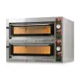 FOUR ÉLECTRIQUE À PIZZA - Mod. TECMASTER 66  - N. 2 chambres - Base du four ou plancher et plafond réfractaires - Faibles consommations- Dimensions chambres (x2) 72 x 108 x h14 cm - N. Pizzas 6+6 (Ø cm 36) - N. 4 Plats à four 60x40cm - Puissance 18 Kw - A