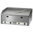 PLANCHA À GAZ DE COMPTOIR - Mod. FRY2/LRMC - Plaque 1/2 lisse et 1/2 nervurée chromée - PUISSANCE 8 kW - Plan de cuisson 65x48 cm -Alimentation MÉTHANE/GPL - Norme CE