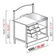 COMPTOIR TABACS ET LOTO FOOT - SEMI OUVRÉ, IL NÉCESSITE DE PANNEAUX - Longueur  100cm - MOD. CX91/10P - Avec plan inox ou  AVEC PRÉDISPOSITON POUR PLAN EN MARBRE, GRANIT, AGGLOMÉRÉ  -  DIM. Cm L 100 x P 72,8 x h 144,1