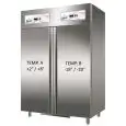ARMOIRE RÉFRIGÉRÉE EN ACIER INOX AISI 304 - STATIQUE - DOUBLE TN+BT - Mod. G-GN1200DT - GASTRONORM 2/1 ( 65x53cm) - CAPACITÉ BRUTE 1104 Lt - N. 2 portes - Température +2°/+8°C / -18º/-20ºC - Dim. 134x83x201 cm - Norme CE