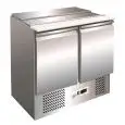SALADETTE RÉFRIGÉRÉE EN ACIER INOX AISI 304 - GASTRONORM 1/1 ( 53x32,5cm) - STATIQUE - Mod. G-S900 - N. 2 portes réfrigérées - Température +2°/+8°C - Dim. 90x70x85 cm - Norme CE