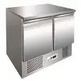 SALADETTE ET TABLE RÉFRIGÉRÉE EN ACIER INOX AISI 304 - GASTRONORM 1/1 ( 53x32,5 cm) - STATIQUE - Mod. G-S901 - N. 2 portes réfrigérées - Température +2°/+8°C - Dim. 90x70x85 cm - Norme CE