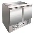 SALADETTE RÉFRIGÉRÉE EN ACIER INOX AISI 304 - GASTRONORM 1/1 ( 53x32,5cm) - STATIQUE - Mod. G-S902 - N. 2 portes réfrigérées - Température +2°/+8°C - Dim. 104,5x70x85 cm - Norme CE