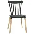 Sedia - couleur noir - Pieds en bois de hêtre, scocca en polypropylène - Modèle 1322-Z87N