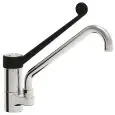 ROBINET POUR ÉVIER  Mod. RMMCS22 -Mono trou et 1 commande -Bec verseur pivotant ø 22 -  Levier couleur noir  - Trou de fixage : min/max ø 30/32 mm