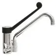ROBINET POUR ÉVIER  Mod. RMMADBS -Mono trou et 1 commande - Raccordement douche  -Bec verseur pivotant - Levier couleur noir  - Trou de fixage : min/max ø 30/32 mm