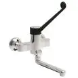 ROBINET POUR ÉVIER MURAL - Mod 00382130 - Double trou et 1 commande - Avec bec verseur, tuyau ovale articulé  - Levier couleur noir
