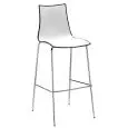 TABOURET ZÈBRE BICOLORE - MOD. 2561 - HAUTEUR CM 65 - STRUCTURE À 4 PIEDS EN TUBE D'ACIER CHROMÉ - COQUE EN POLYMÈRE - À USAGE INTERNE - DIM. cm L 48 x P 51 x H 103 - A ASSEMBLER - NORME CE