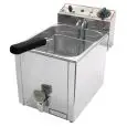 FRITEUSE ÉLECTRIQUE AVEC ROBINET DE  COMPTOIR - Mod. FR 8 - Capacité cuve Lt. 8 d' huile - Puissance kW 3 - Alimentation monophasé - Dim.26 x 40 x h 34,5 cm - Norme CE
