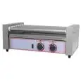 MACHINE CHAUFFE SAUCISSES - Mod. R 7 - 7 rouleaux en acier inox - Capacité circa 12 pz - Température +50/+250 °C - Puissance W 590 - Alimentation monophasé - Dim.58 x 30,5 x h 23 cm- Norme CE