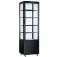 PRÉSENTOIR, VITRINE RÉFRIGÉRÉ VERTICALE POUR BOISSONS - Mod. VRN 235 NERA - Verres temprés - N. 4 tablettes - Température 0/+12 °C - Capacité 235 lt - Réfrigération ventilée - Puissance W 250 - Alimentation monophasé - Dim.51,5 x 48,5 x h 169,5 - Norme CE