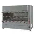RÔTISSOIRE A GAZ - MOD. CHURRASCO/CM20G - Motoréducteurs indépendants pour chaque fouet de chasse - N. 20 fouets de chasses longueur cm 50 - N° plateaux: 3 - Puissance thermique: 18,5 Kw -Branchement: monophasé - Dimensions : cm 140 x 57 x 90 h - Norme CE