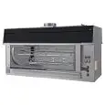RÔTISSOIRE ELECTRIQUE ISOLA - Capacité n. 84 poulets - MOD. ISOLA84/PE - N. 8+4 broches en tubulaire inox mm 12 x 12 Longueur cm 111,5 - Puissance: 100 W - Branchement: 400 V Triphasé - Puissance thermique: 15 Kw - Dimensions : cm 145 x 75 x 87,7 h - Norm