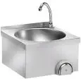 LAVE MAINS MURAL - MOD. LM 40 - STRUCTURE INOX - COMMANDE À GENOU - DIMENSIONS  cm 40 x 40 x 32 h