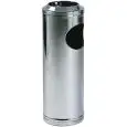 CENDRIER CORBEILLE INOX - MOD. AV4651 - Équipé de couvercle en réseau chromée - Dim. cm ø 25 x h 70 cm