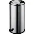 BOÎTE À ORDURES RONDE EN ACIER INOX AISI 430 POLI - MOD. AV466 - Avec panier intérieure en métal et pied