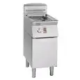 FRITEUSE À GAZ - LIGNE MELTING - MOD. FG7413MP - TÉCHNOLOGIE  "MELTING": CONTRÔLE ÉLECTRONIQUE  DE LA TEMPÉRATURE  PAR INTERMITTENCE PROGRAMMÉ ET GRADUELLE - ÉCHANGEURS EXTÉRIEURS À LA  CUVE  - N. 1 CUVE  LT. 13 D'HUILE - N. 1 COMPARTIMENT NEUTRE AVEC POR