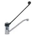 ROBINET D'ÉVIER - MOD. MFBNS2 - SIMPLE TROU ET LEVIER SIMPLE - LEVIER CLINIQUE NOIR EXTRA LONG - BARILLET ø 22 cm - TROU DE FIXATION ø 32 mm - DIMENSIONS cm L 22 x 13 h