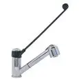 ROBINET D'ÉVIER - MOD. MFBDNX - SIMPLE TROU ET LEVIER SIMPLE - LEVIER CLINIQUE NOIR - DOUCHETTE AMOVIBLE (longueur flexible 1200 mm) - TROU DE FIXATION Ø 38 mm