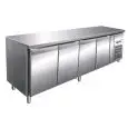 TABLE RÉFRIGÉRÉE EN ACIER INOX AISI 304 - POUR SNACK - VENTILÉ - Mod. G-SNACK4100TN - CAPACITÉ BRUTE 449 Lt - N. 4 PORTES - Température -2°/+8°C - Dim.  223x60x86 cm - Norme CE