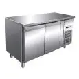 TABLE RÉFRIGÉRÉE EN ACIER INOX AISI 304 - POUR PÂTISSERIE - VENTILÉ - Mod. G-PA2100TN - CAPACITÉ BRUTE 390 Lt - N. 2 PORTES - Température +2°/+8°C - Dim. 151x80x86 cm - Norme CE