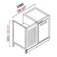 ARRIÈRE COMPTOIR BAR RÉFRIGÉRÉ - SEMI OUVRÉ, IL NÉCESSITE DE PANNEAUX - MOD. RBBR10063 - ALIMENTATION V 230/50Hz MONOPHASÉ  - AVEC UNITÉ CONDENSATRICE INCORPORÉE  - DIM. Cm L 100 x P 63 x h 96,9