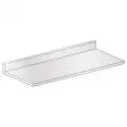 PLAN EN ACIER INOX POUR DOSSERET COMPTOIR  - Mod PAIRB539/050 - HAUTEUR DOSSERET cm 10 - DIM. Cm L 50 x P 52,5 x h 13,1 (plan avec dosseret) - NORME CE