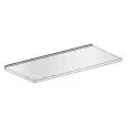 PLAN EN ACIER INOXAVEC PROFIL EN ALUMINIUM, PLAN DIRECTEMENT EN CONTACTE AVEC LE MUR POUR ARRIÈRE COMPTOIR - Mod PAIRB658/100SI - DIM. Cm L 100 x P 67 x h 5,7 - NORME CE