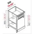 ARRIÈRE COMPTOIR DE BAR NEUTRE POUR MACHINE À CAFÉ - SEMI OUVRÉ, IL NÉCESSITE DE PANNEAUX - MOD. RBL500CASSFONDI_ANTA - STRUCTURE EN MÉTAL  - N. 1 TIROIR À MARC DE CAFÉ - N. 1 PORTE GRISE MÉLAMINÉ  - DISPONIBLE EN 2 PROFONDEURS : cm 55, 63 - DIM Cm L 50 X