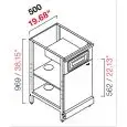 ARRIÈRE COMPTOIR DE BAR NEUTRE POUR MACHINE À CAFÉ - SEMI OUVRÉ, IL NÉCESSITE DE PANNEAUX - MOD. RBL500CASSCASSA_ANTA - STRUCTURE EN MÉTAL  - N. 1 TIROIR DE CAISSE - N. 1 PORTE GRISE MÉLAMINÉ  - DISPONIBLE EN 2 PROFONDEURS : cm 55, 63 - DIM Cm L 50 X H 96