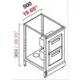 ARRIÈRE COMPTOIR DE BAR NEUTRE - SEMI OUVRÉ, IL NÉCESSITE DE PANNEAUX - MOD. RBL500TRDOUBLE - STRUCTURE EN MÉTAL  - TRÈMIE  DOUBLE - DISPONIBLE EN 2 PROFONDEURS : cm 55, 63 - DIM Cm L 50 X H 96,9