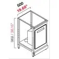 ARRIÈRE COMPTOIR DE BAR NEUTRE - SEMI OUVRÉ, IL NÉCESSITE DE PANNEAUX - MOD. RBL500TR - STRUCTURE EN MÉTAL  - N. 1 TRÈMIE  - DISPONIBLE EN 3 PROFONDEURS: cm 40, 55, 63 - DIM Cm L 50 X H 96,9
