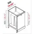 ARRIÈRE COMPTOIR DE BAR NEUTRE - SEMI OUVRÉ,IL NÉCESSITE DE PANNEAUX- MOD. RBL500TRDIFF - STRUCTURE EN MÉTAL  - N. 1 TRÈMIE  AVEC OUVERTURE COULISSANTE ET DEUX RÉCIPIENTS - DIM Cm L 50 X P 63 X H 96,9