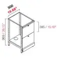 ARRIÈRE COMPTOIR DE BAR NEUTRE - SEMI OUVRÉ, IL NÉCESSITE DE PANNEAUX - MOD. RBL5002CASS - STRUCTURE EN MÉTAL  - N.2 TIROIRS GRIS MÉLAMINÉS - DISPONIBLE EN 2 PROFONDEURS : cm 55, 63 - DIM Cm L 50 X H 96,9