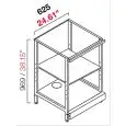 ARRIÈRE COMPTOIR DE BAR NEUTRE - SEMI OUVRÉ, IL NÉCESSITE DE PANNEAUX - MOD. RBL625GIORNO - STRUCTURE EN MÉTAL OUVERT  - ÉTAGÈRES GRISES MÉLAMINÉ  - DISPONIBLE EN 3 PROFONDEURS: cm 40, 55, 63 - DIM Cm L 62,5 X H 96,9