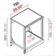 ARRIÈRE COMPTOIR DE BAR NEUTRE - SEMI OUVRÉ, IL NÉCESSITE DE PANNEAUX - MOD. RBL750LAVATAZZE - STRUCTURE EN MÉTAL  - POUR LAVE TASSE - DISPONIBLE EN 2 PROFONDEURS : cm 55, 63 - DIM Cm L 75 X H 96,9