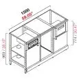 ARRIÈRE COMPTOIR DE BAR NEUTRE POUR MACHINE À CAFÉ - SEMI OUVRÉ, IL NÉCESSITE DE PANNEAUX - MOD. RBL1500MC - STRUCTURE EN MÉTAL  - N. 1 TIROIR DE CAISSE - N. 1 TIROIR À MARC DE CAFÉ - N. 2 ANTE BASSE IN MÉLAMINÉ GRIGIO - N. 1 COMPARTIMENT NEUTRE  - DISPON