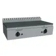 PLAQUE À PIADINA À GAZ - Mod. RAH1PKBB - Plan de cuisson en acier inox - 2 zones de cuisson - Capacité thermique 19,8 kW - Dim.  L 102 x P 53 x H 25,5 cm - Norme CE