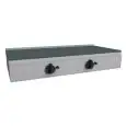 PLAQUE À PIADINA ÉLECTRIQUE  - Mod. RA6EKBB - Plan de cuisson en acier inox -  2 zones de cuisson - Puissance 4,4 kW - Alimentation monophasée  230V/1/50Hz - Dim. L 102 x P 53 x H 25,5 cm - Norme CE