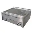 GRILL PIERRE DE LAVE DOUBLE - MOD HT61 - Grille de cuisson à section circulaire - Puissance 18 kW - Alimentation MÉTANE-GPL - Dim - L 78 x P 68 x h 32 cm - Norme CE