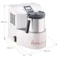 COUTEAU AVEC SYSTÈME DE CUISSON - Mod. HOTMIXPRO GASTRO XL - Multifonction: mélangeur, coupe-feu, système de cuisson - Capacité du bol 3 lt - Température +24°/+190°C - Avec système de moteur pneumatique turbo - Puissance W 3300 - Dimensions cm L 32 x P 42