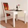 TABLE POUR RESTAURANT - MOD. 150 - STRUCTURE ET PLATEAU EN TULIPIER MASSIF - 4 PIEDS - TEINTE À L'ANILINE BLANCHE - POUR USAGE À L’INTÉRIEUR - VENDUE PAR LOTS DE 2 - NORME CE