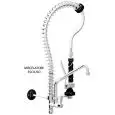 DOUCHETTE PROFESSIONNELLE SANS MITIGEUR  Mod. MIGNON 600 - Hauteur  cm 60 - Avec robinet  - bec verseur en forme de U  - Couleur noire
